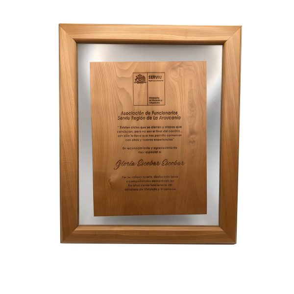 (GM-03) Galvano Cristal Y Madera Mediano