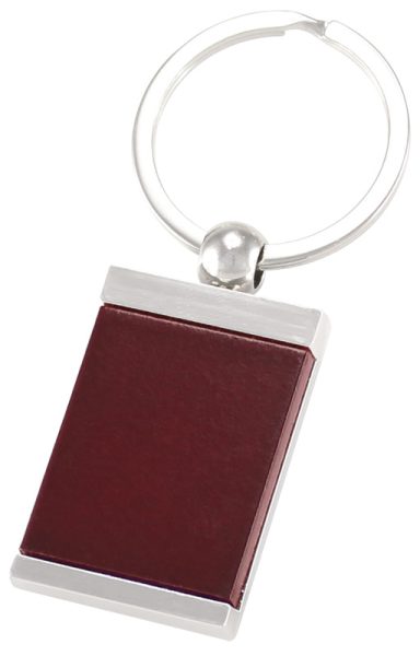 (LL-21) Llavero Metal Madera Rectangular