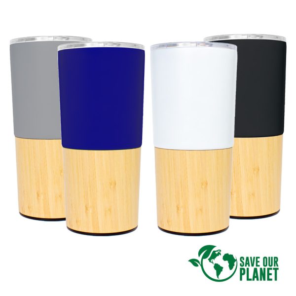 (MB-05) Mug Termico Metal Madera