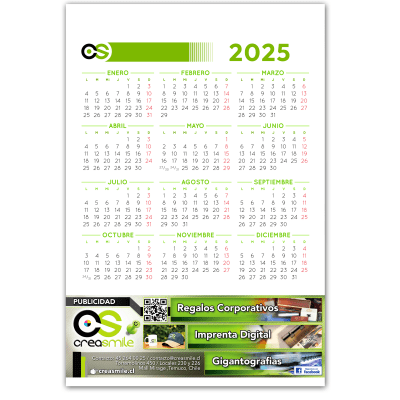 (PS-15) Calendario Pared Sencillo
