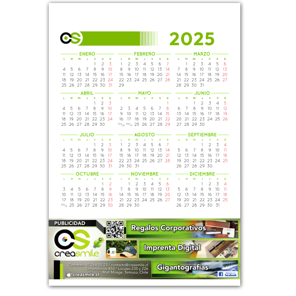 (PS-15) Calendario Pared Sencillo