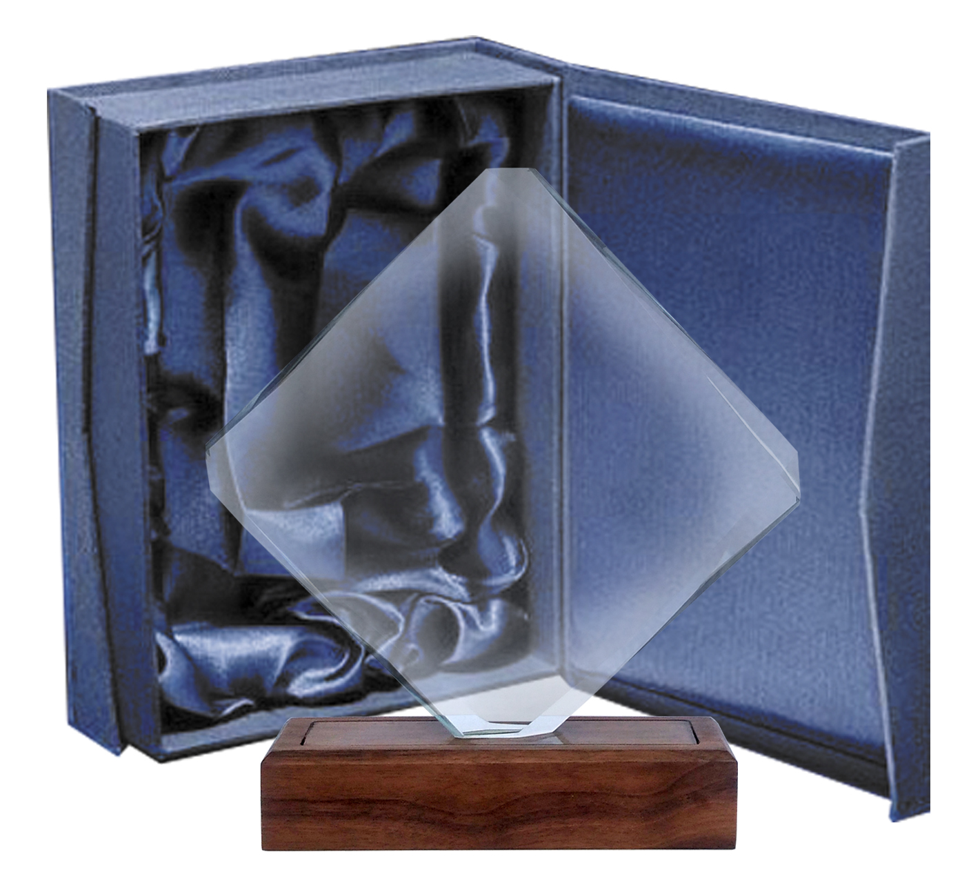 (GM-07) Galvano Cristal Madera Rombo