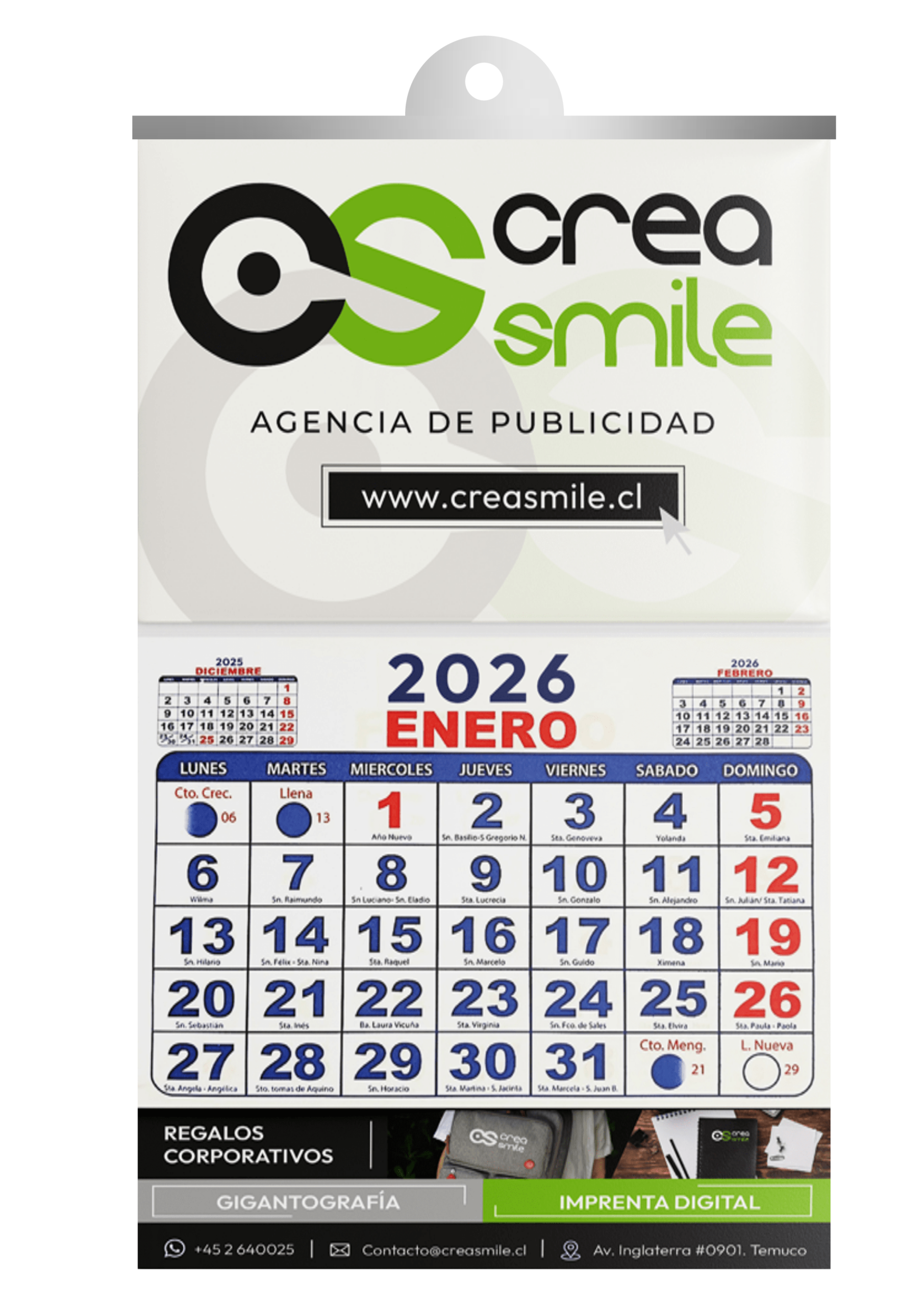 Calendario Taco Pared