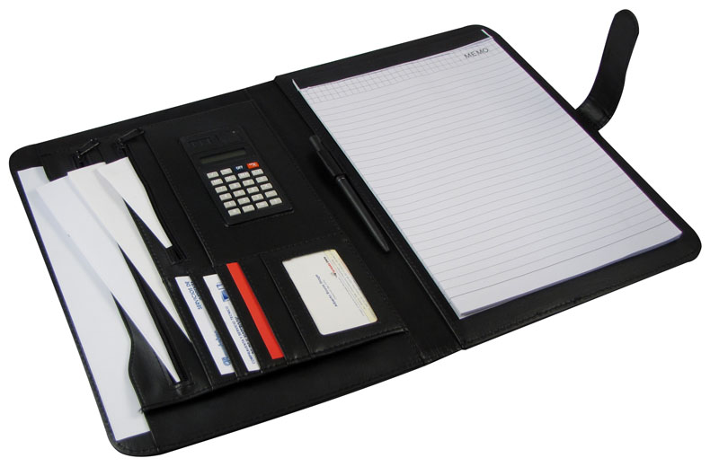 Carpeta Símil Cuero Con Calculadora